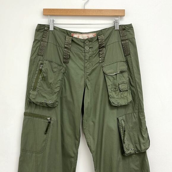 Vintage Y2K Abercrombie & Fitch Cargo Pockets Utility Jogger Baggy Pants Size 8 - Picture 4 of 15